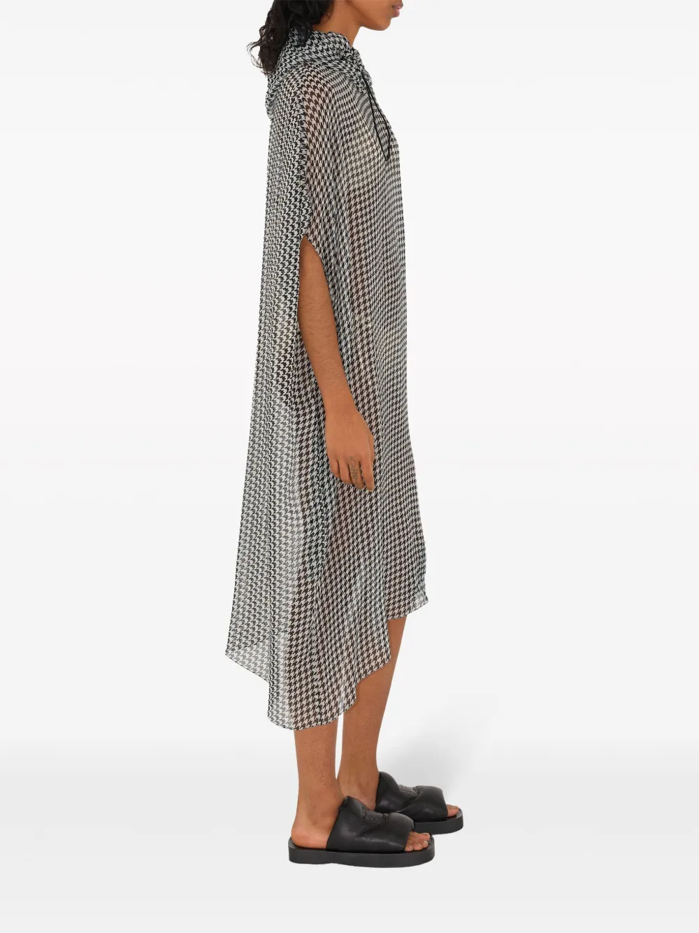 Burberry Jurk met pied-de-poule print Zwart