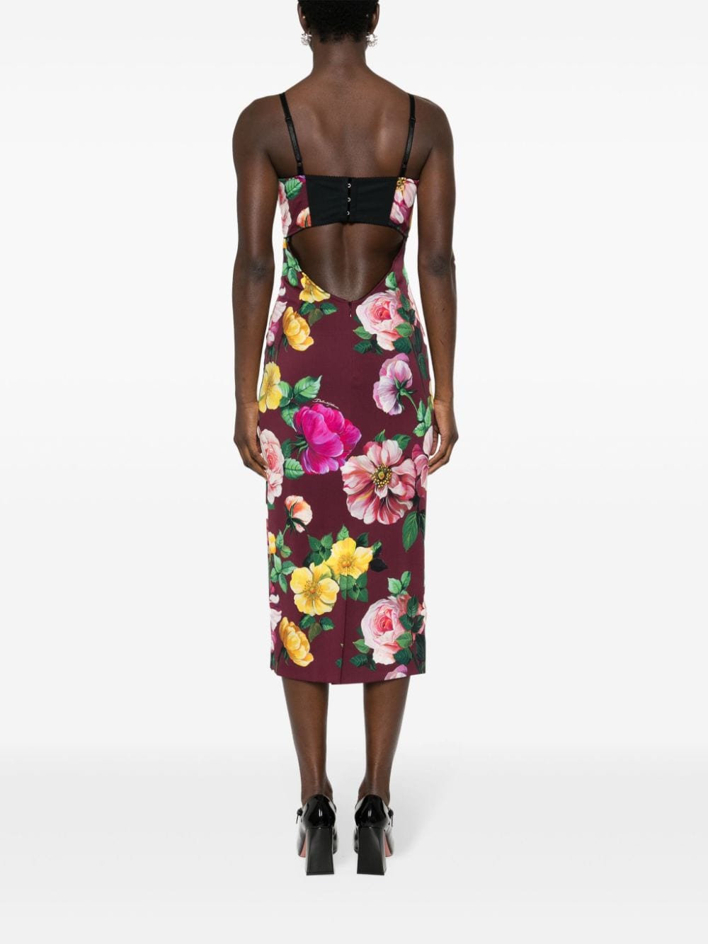 Dolce & Gabbana Midi-jurk met bloemenprint Rood