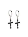 Dolce & Gabbana cross-charm hoop earrings - Silver