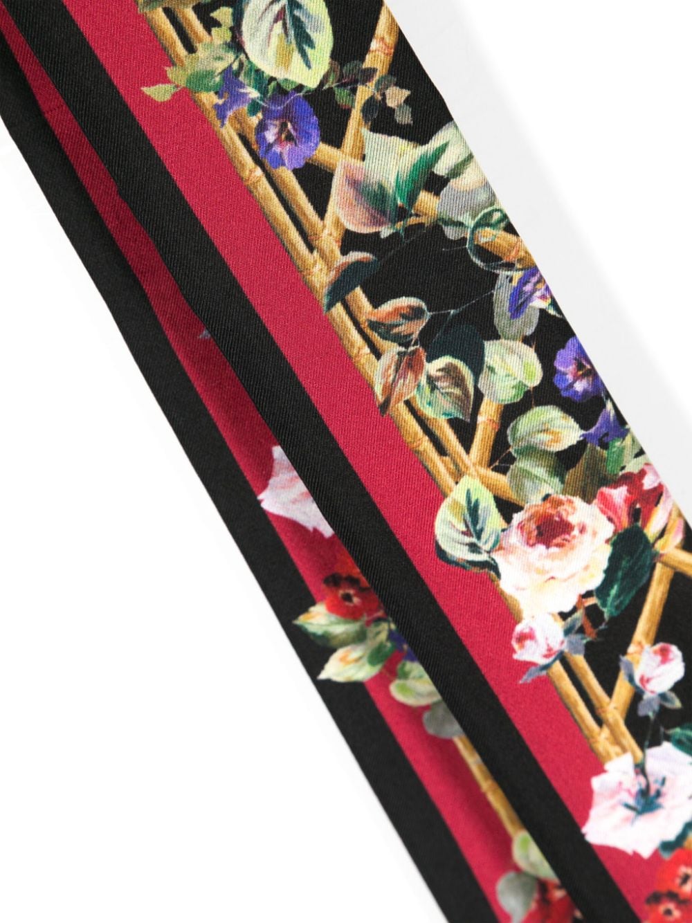 Shop Dolce & Gabbana Floral-print Silk Headscarf In Black