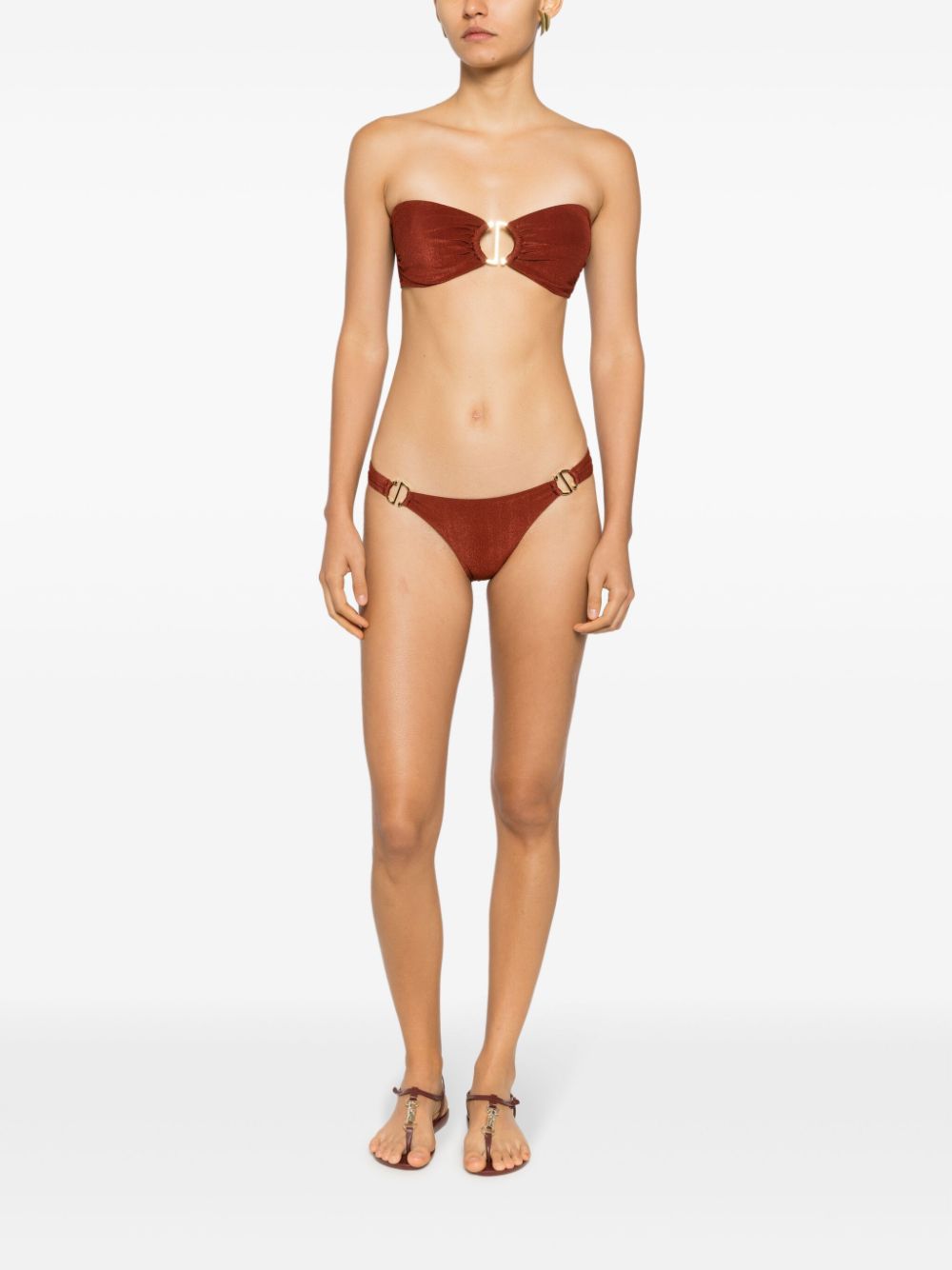 Lenny Niemeyer Bikinislip met ringdetail - Bruin