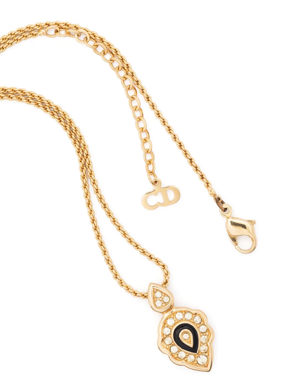 Dior Pre-owned 1980s Statement-pendant Polished Necklace in Gold, view 3
