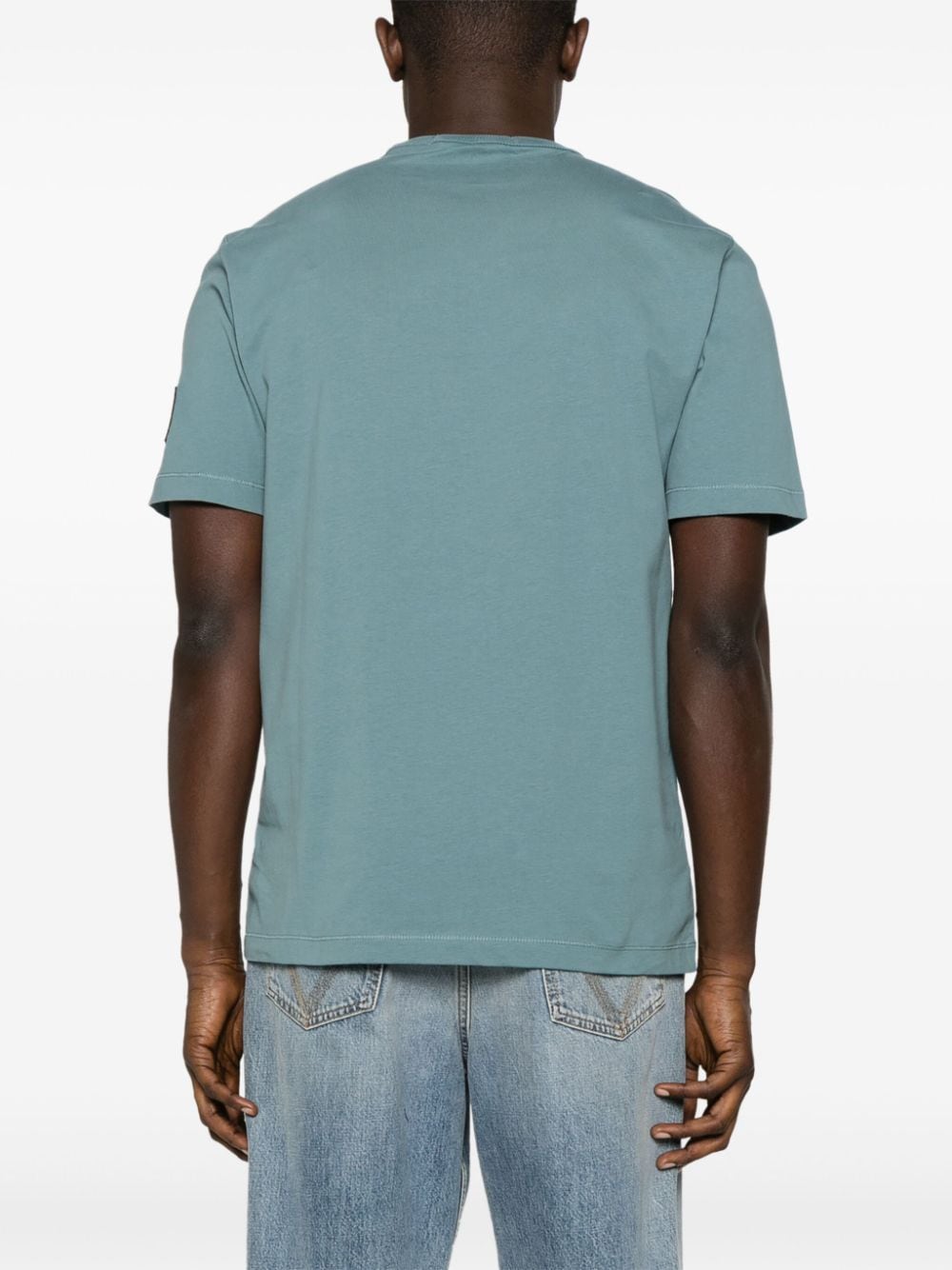 Shop Calvin Klein Logo-patch Cotton T-shirt In Blue