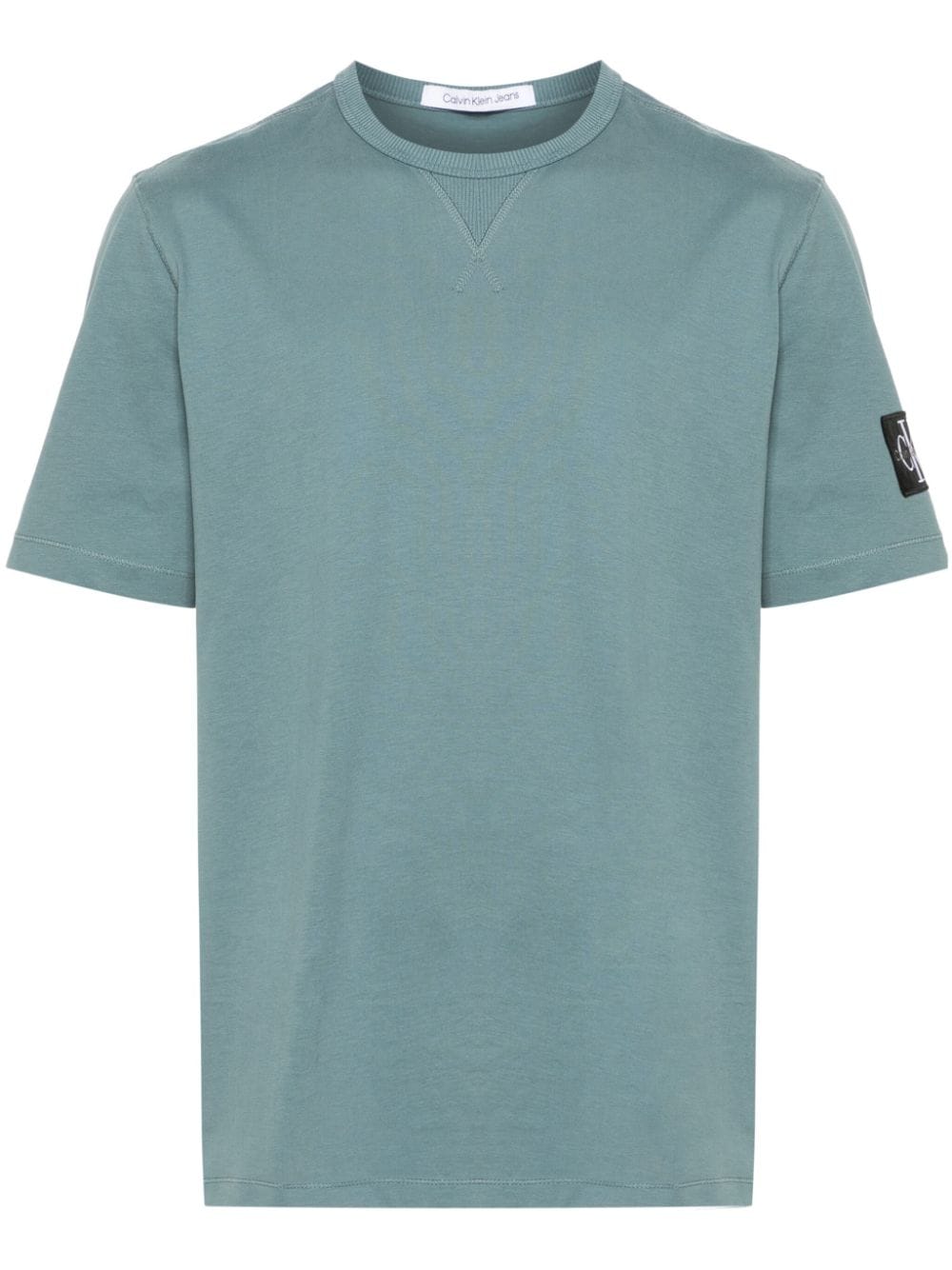 Calvin Klein Logo-patch Cotton T-shirt In Blue