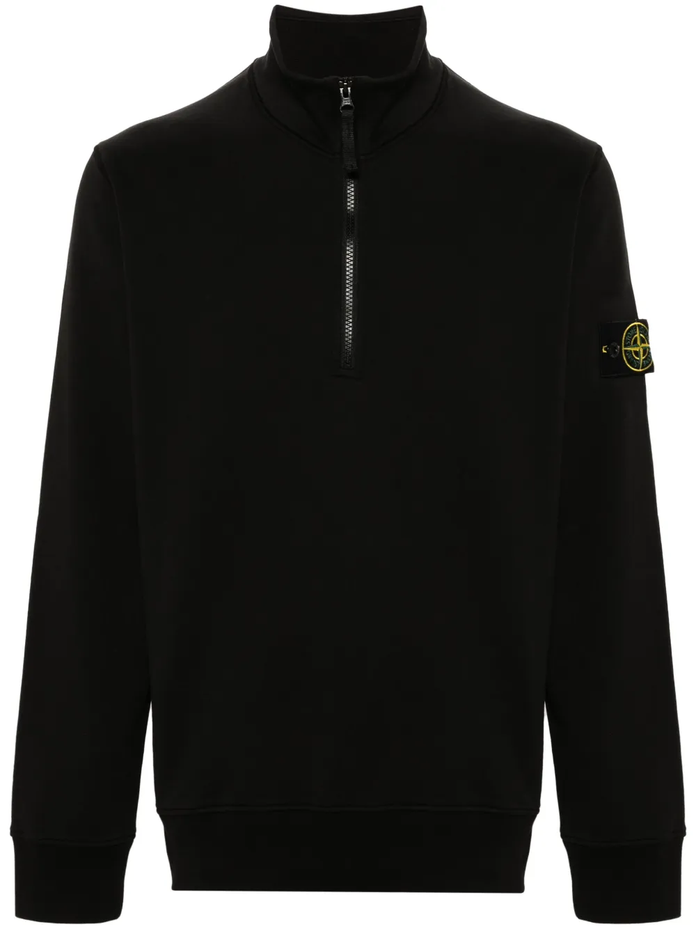 STONE ISLAND COMPASS-PATCH ZIP-UP SWEATSHIRT