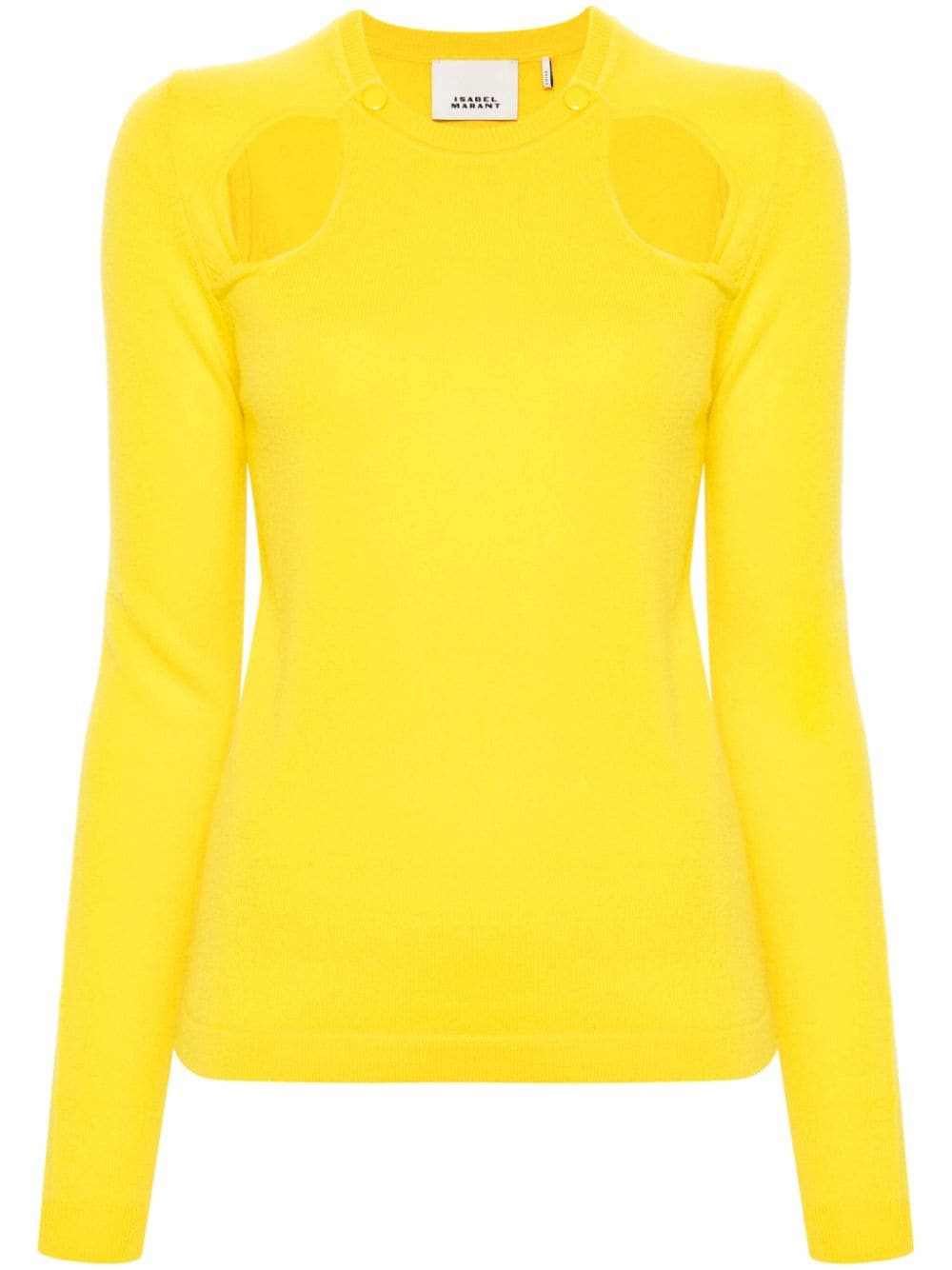 ISABEL MARANT cut-out cashmere top - Giallo