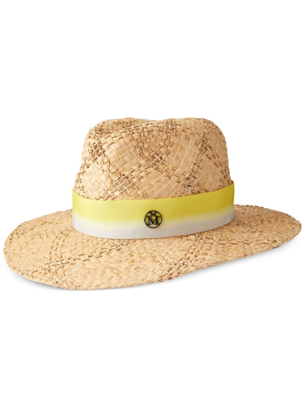 Maison Michel Henrietta Straw Fedora Hat In Neutrals