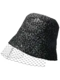 Maison Michel Souna veil-detail bucket hat - Black