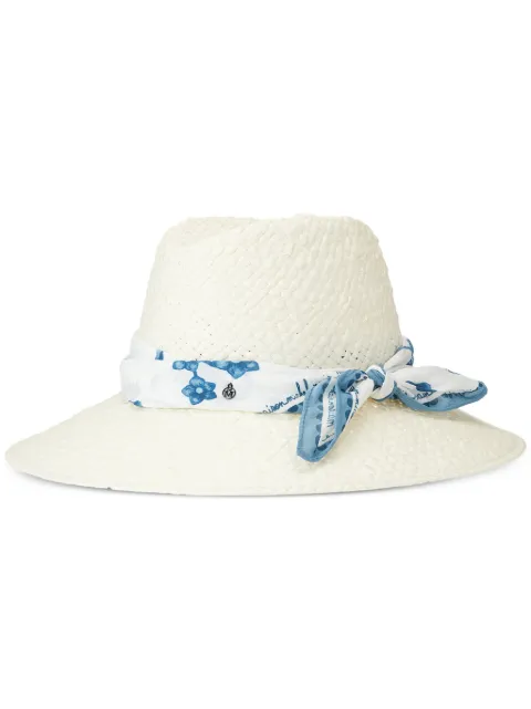 Maison Michel sombrero fedora Kate con detalle de mascada