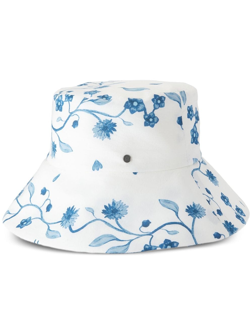 Maison Michel Charlotte Floral-print Bucket Hat In Weiss