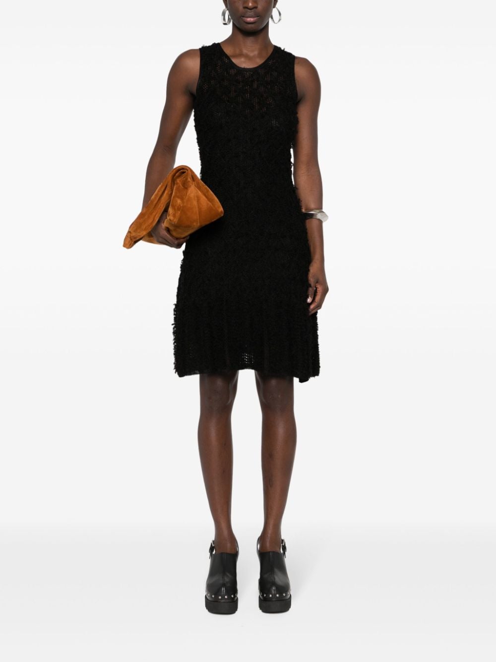 Chloé Flared jurkj met franje Zwart