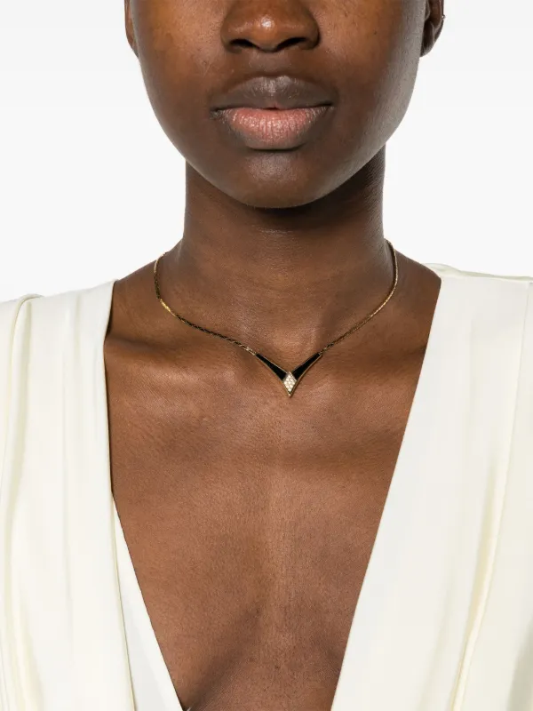 Christian Dior Pre-Owned 1990s Vディテール ネックレス