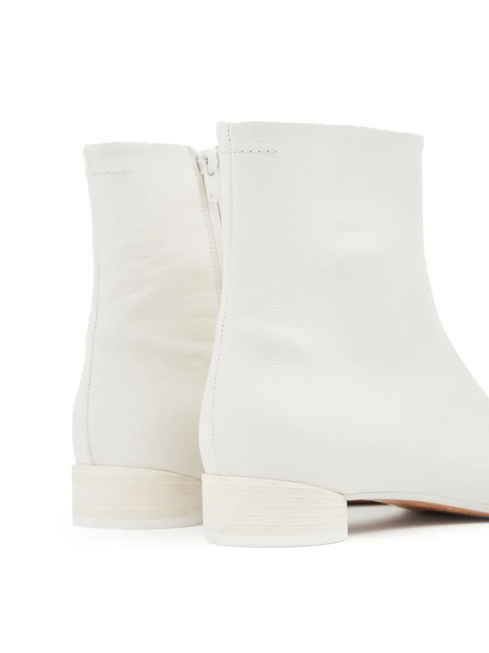 Shop Mm6 Maison Margiela Anatomic 30mm Leather Ankle Boots In Weiss