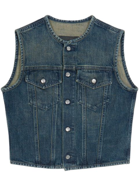 MM6 Maison Margiela stonewashed denim gilet