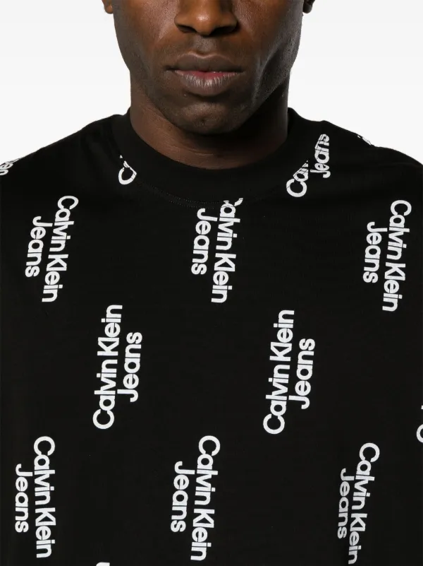Calvin Klein logo-print Cotton T-shirt | Black | FARFETCH