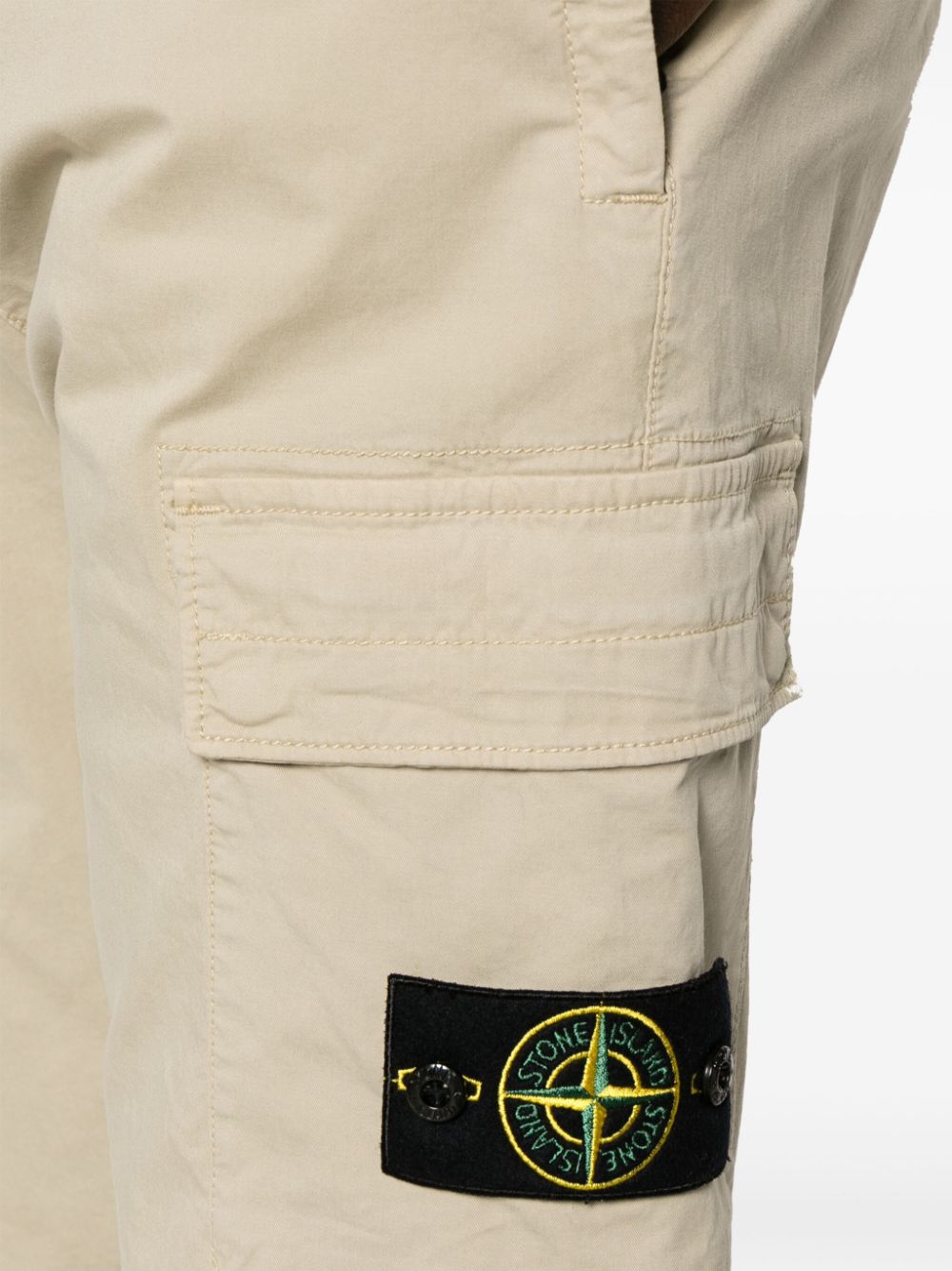Shop Stone Island Compass-badge Cargo Trousers In Neutrals