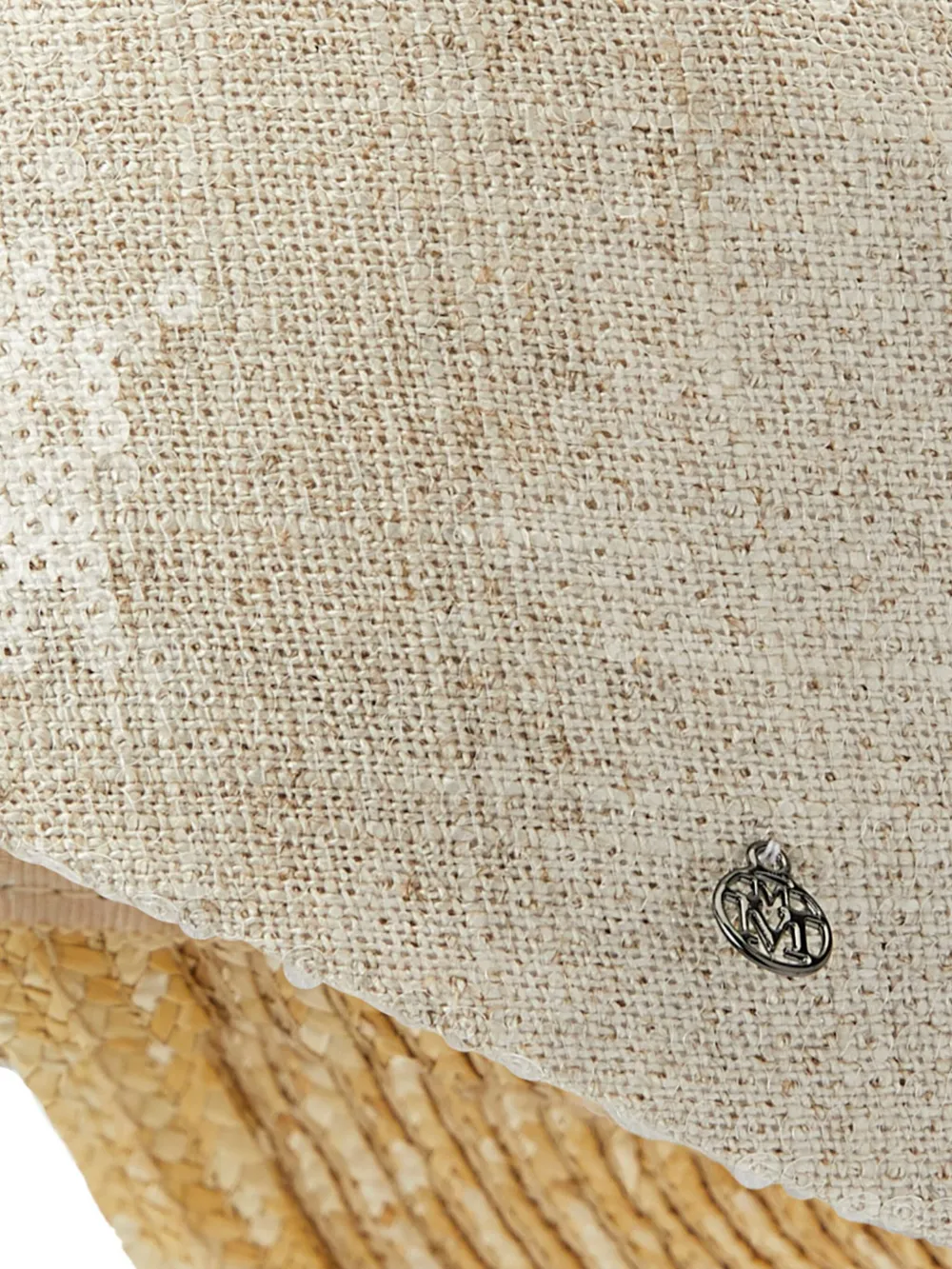 Maison Michel Bella zonneklep verfraaid met pailletten - Beige