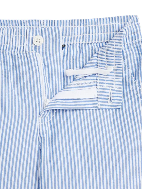 POLO RALPH LAUREN KIDS Striped Seersucker Trousers Blue FARFETCH UK