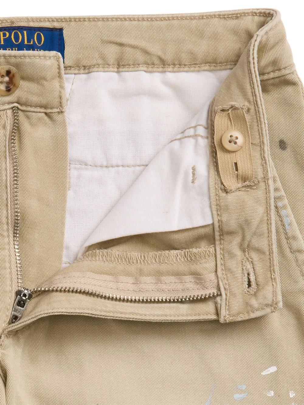 POLO RALPH LAUREN KIDS Broek met wijde pijpen en patchwork Beige