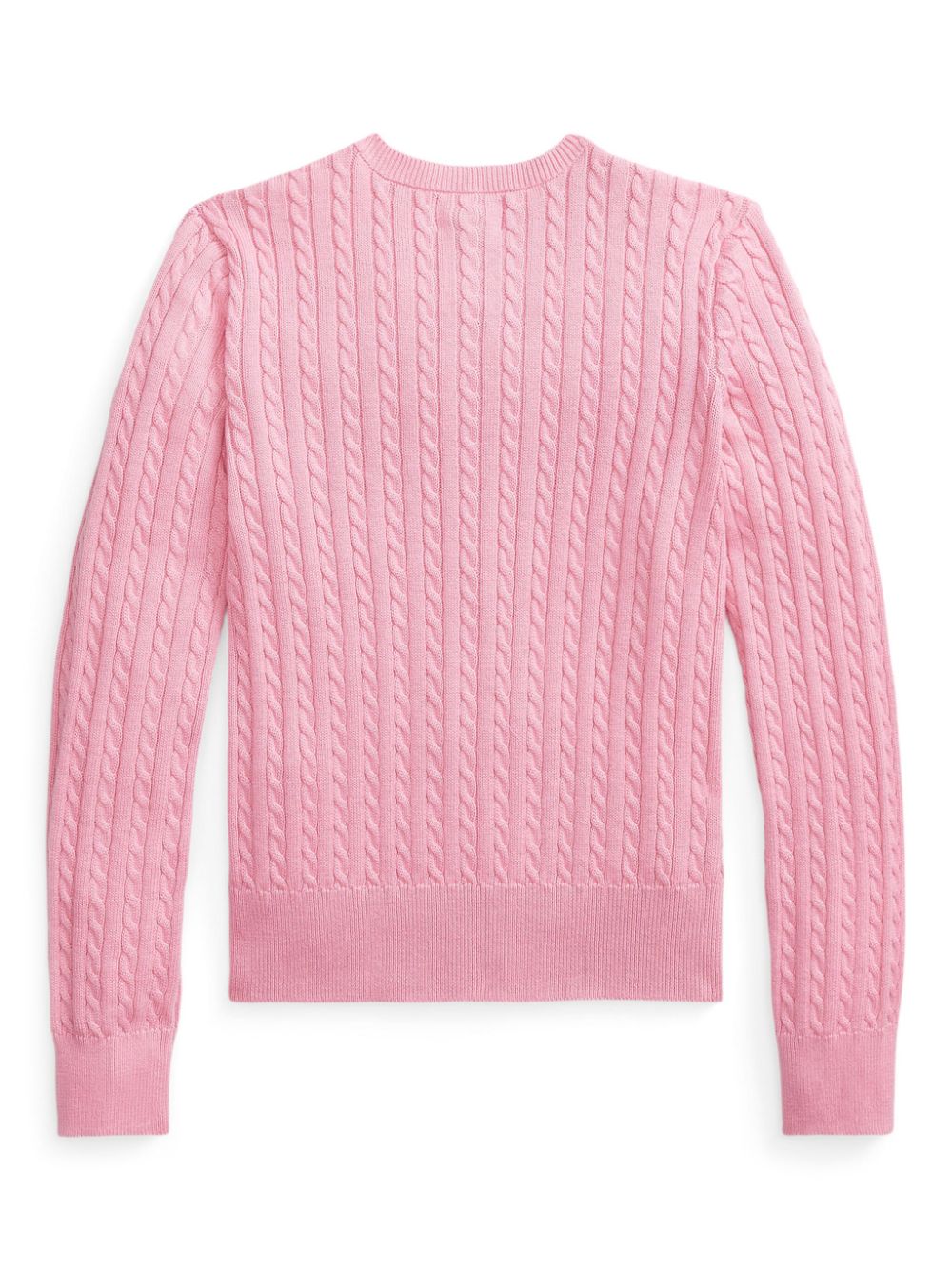 Shop Ralph Lauren Polo Pony Cable-knit Cardigan In Pink