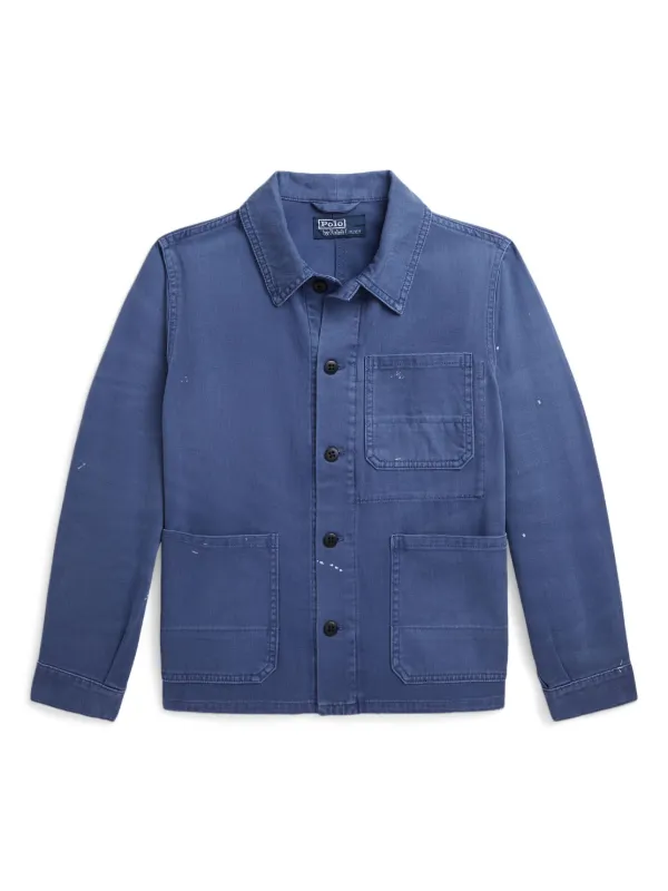 POLO RALPH LAUREN KIDS patch pocket Denim Jacket Blue FARFETCH IL