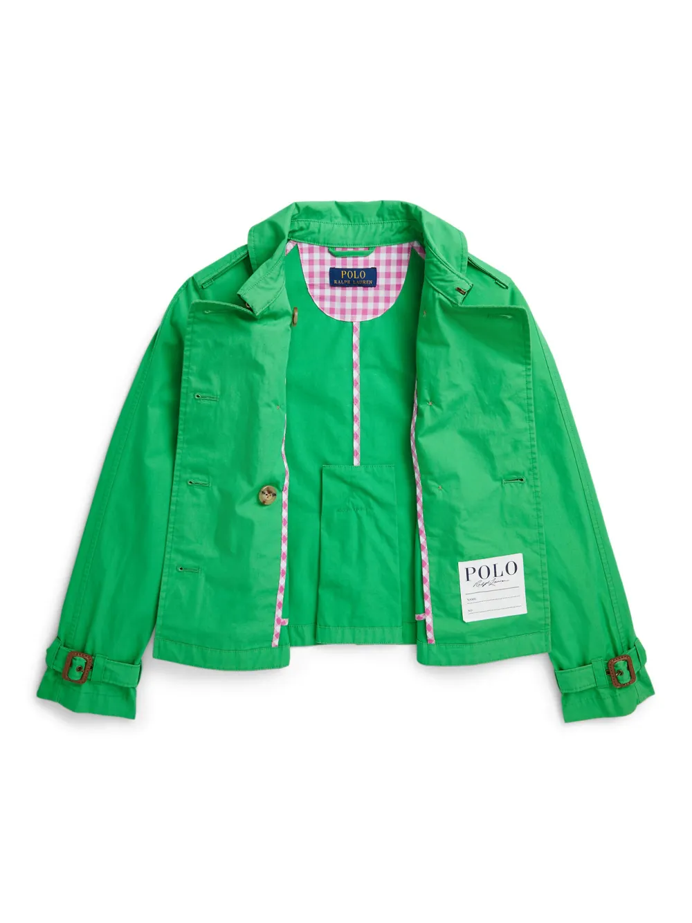 Shop Ralph Lauren Short Trench Coat In Green