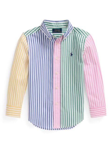 Ralph Lauren Kids striped colourblock shirt