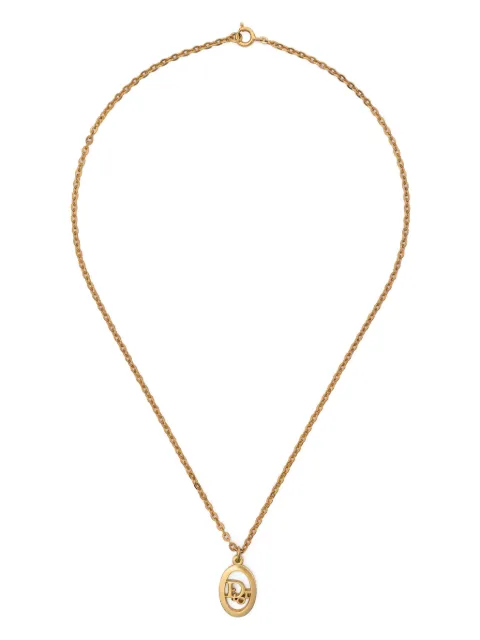 Christian Dior Pre-Owned collar con dije del logo pulido 1980