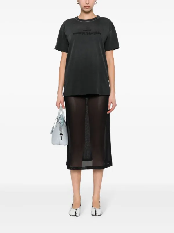 Maison Margiela Reverse logo-print Cotton T-shirt | Black | FARFETCH AO