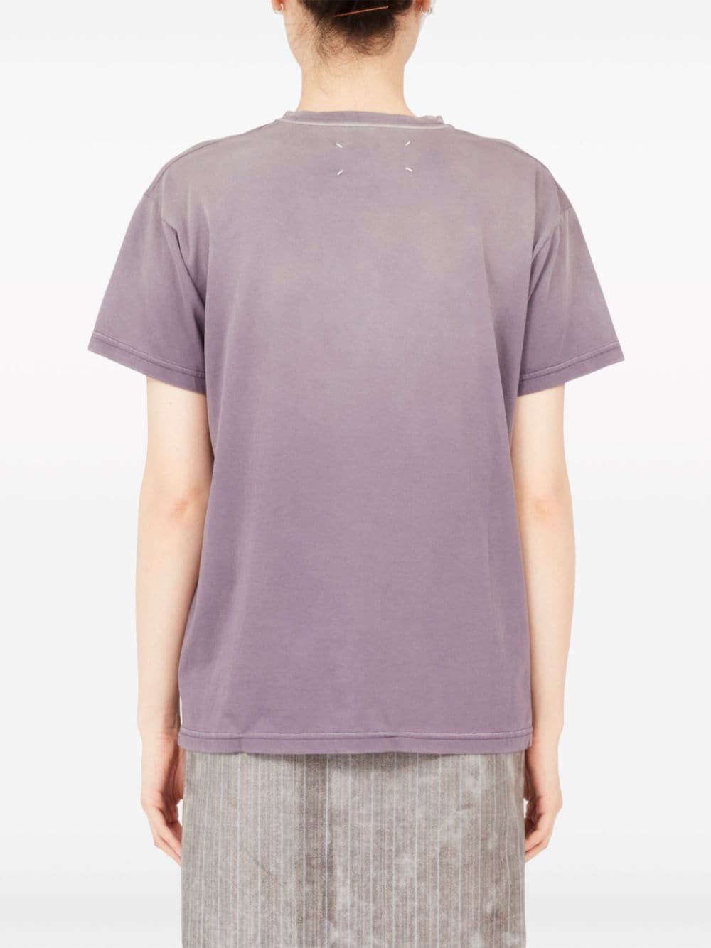 Shop Maison Margiela Reverse Logo-print Cotton T-shirt In Purple