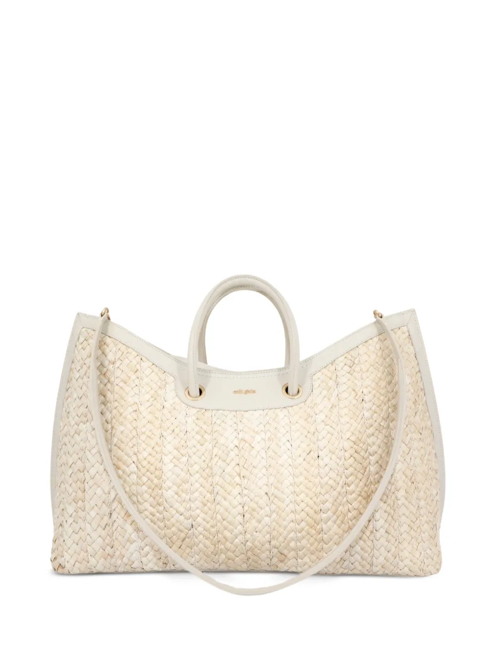 Cult Gaia Idalia interwoven shoulder bag Beige