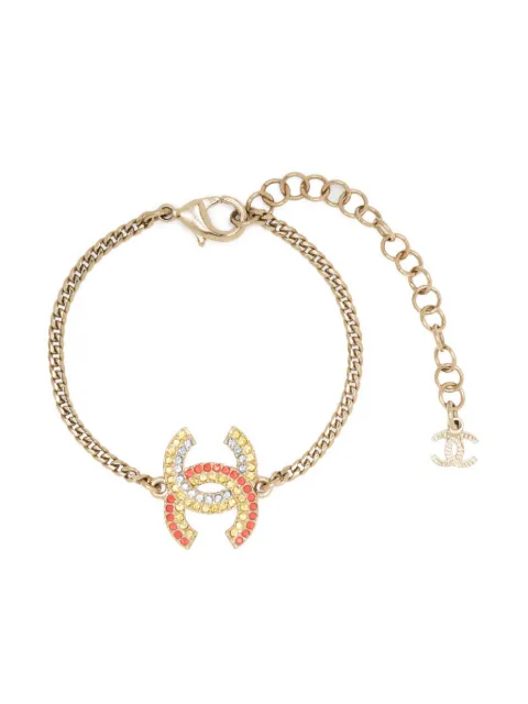 CHANEL Pre-Owned 2000s CC-logo rhinestone-embellished bracelet