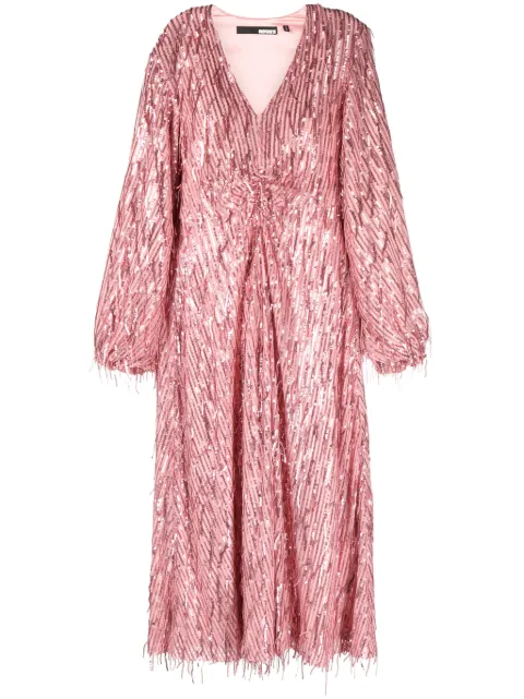 ROTATE BIRGER CHRISTENSEN fringed sequin-embellished maxi dress