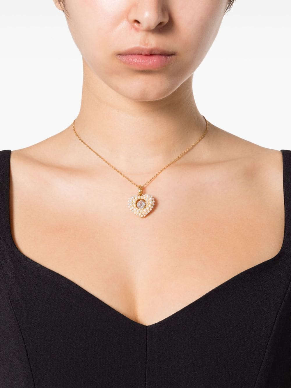 Swarovski Hyperbola heart-pendant necklaces - Goud