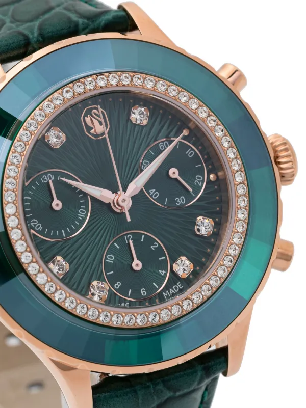 新品 スワロフスキー かたづける Octea Lux Chrono 腕時計 グリーン
