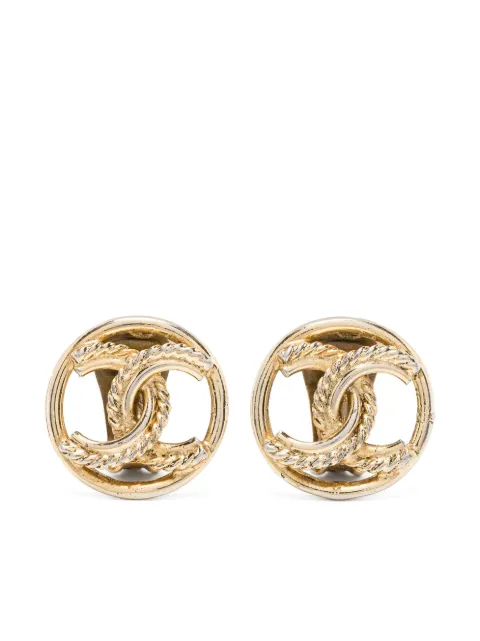 CHANEL Pre-Owned 1970s CC-logo clip-on earrings