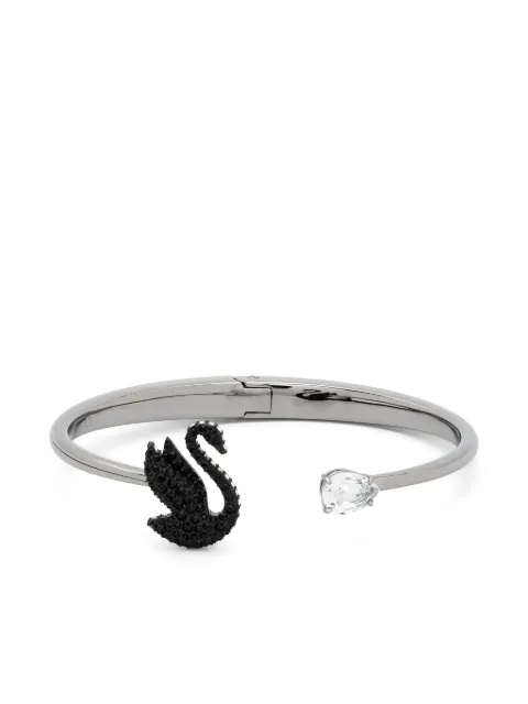 Swarovski Swan-motif open-cuff bracelet