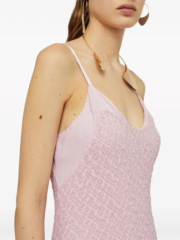 JIL SANDER ピンク ニット ノースリーブ ワンピース 40