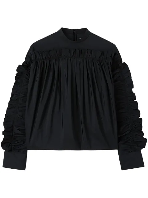 Jil Sander ruffle-detailing crew-neck sweatshirt 