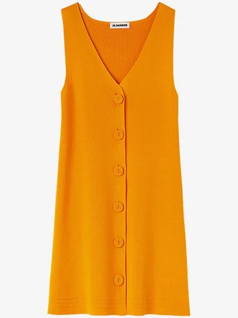 Jil Sander Vestido de tricô gola V