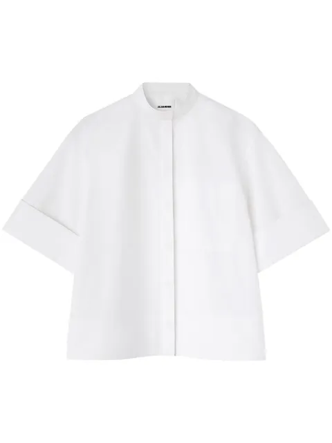 Jil Sander camisa con cuello mao