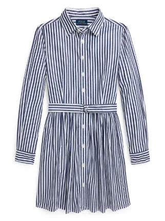 POLO RALPH LAUREN KIDS ストライプ シャツワンピース | ブルー