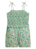 POLO RALPH LAUREN KIDS floral-print cotton playsuit - Green