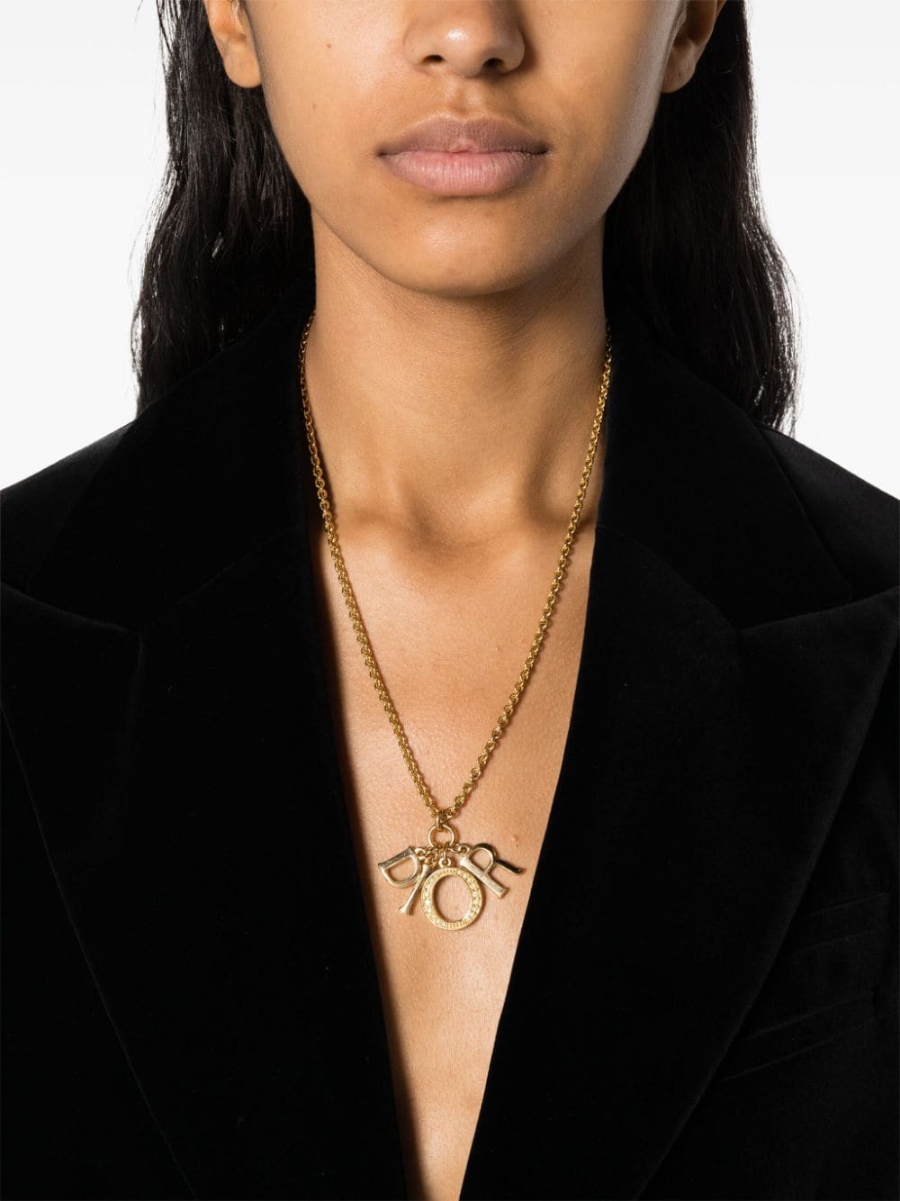 Christian Dior Pre-Owned 2000s halsketting met logo - Goud