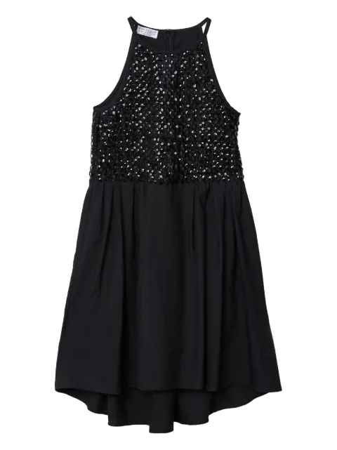 Brunello Cucinelli Kids sequin-embellished poplin dress