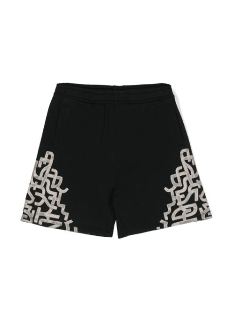 Marcelo Burlon County Of Milan Kids Graffiti Wings cotton shorts