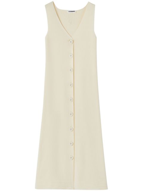 Jil Sander V-neck ribbed midi dress