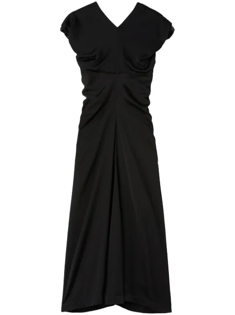 Jil Sander vestido de fiesta satinado con detalle fruncido