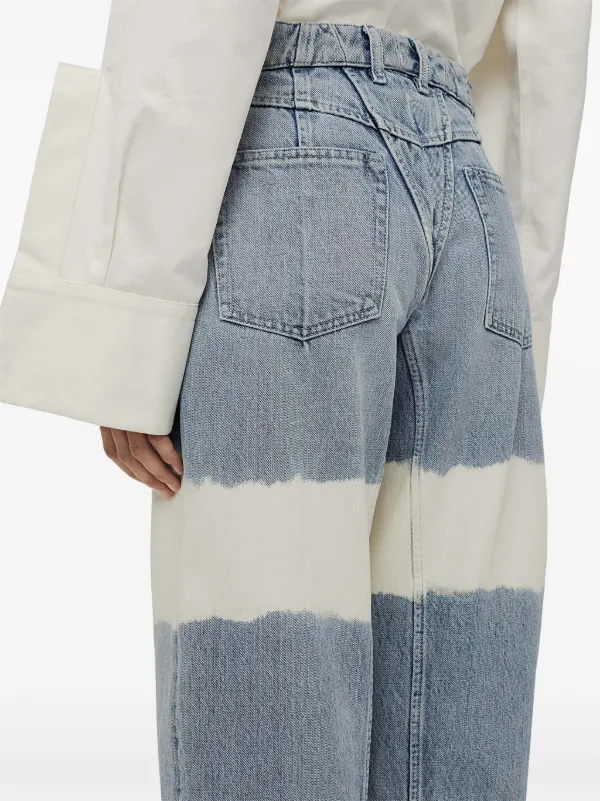 Jil Sander カラーブロック ハイウエストジーンズ | ブルー