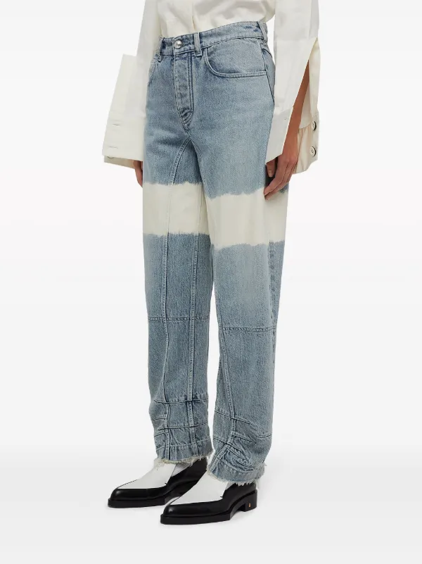 Jil Sander カラーブロック ハイウエストジーンズ | ブルー